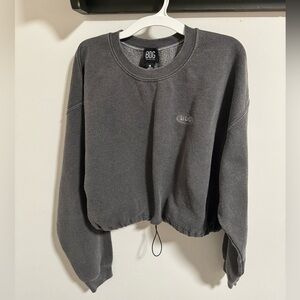BDG Charcoal Gray Crewneck Sweatshirt with Drawstring Hem